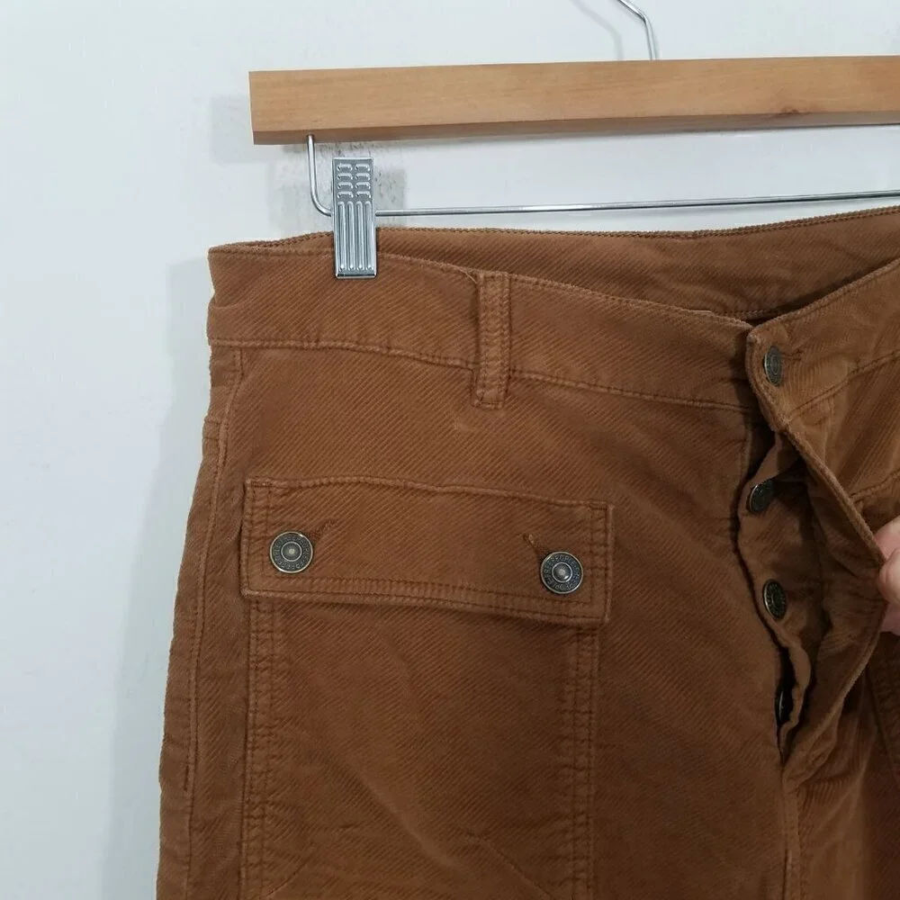 Free People Corduroy Button Fly Pants Size 10